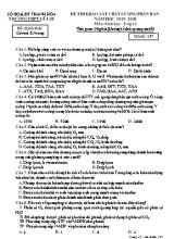 Đề thi khảo sát chất lượng phân ban môn Sinh học Lớp 11 - Mã đề 357 - Năm học 2019-2020 - Trường THPT Lê Lợi
